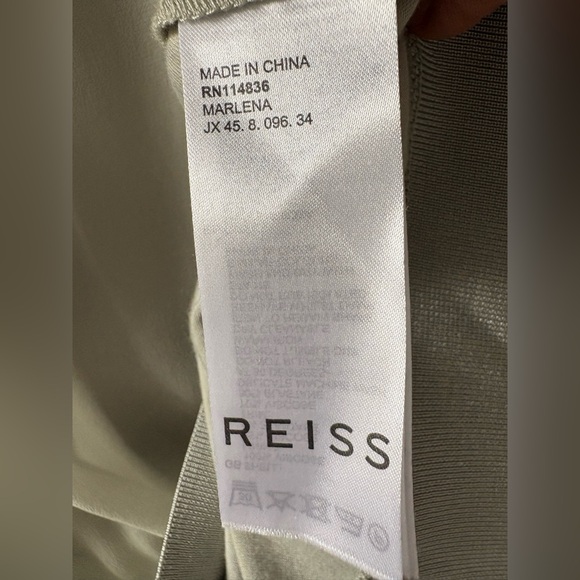REISS Marlena Semi Sheer Blouse in Pale Green - Picture 9 of 14